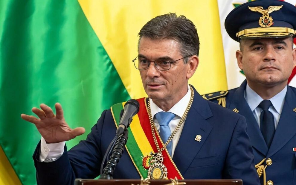 El Presidente Rodrigo Paz durante su discurso a la nación