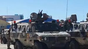 Uno de los ensayos de los efectivos previo a la Parada Militar