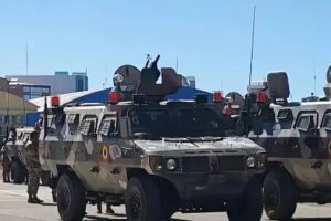 Uno de los ensayos de los efectivos previo a la Parada Militar