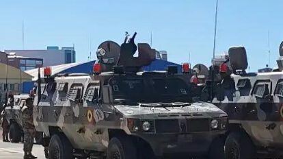 Uno de los ensayos de los efectivos previo a la Parada Militar