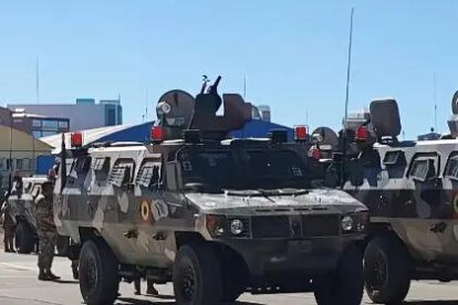 Uno de los ensayos de los efectivos previo a la Parada Militar