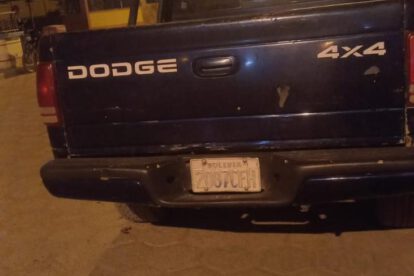 Camioneta involucrada en el accidente de tránsito