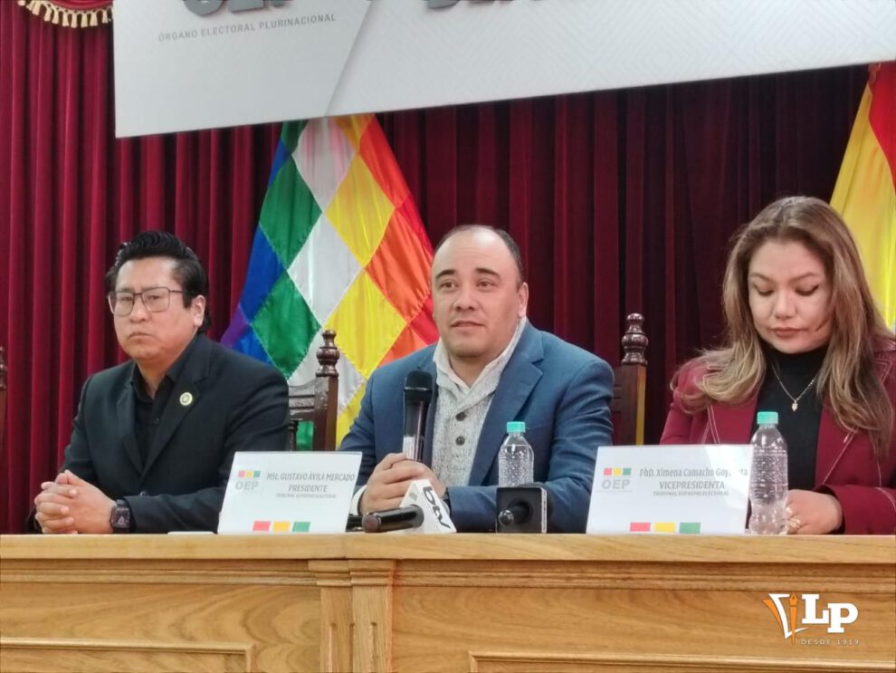 El presidente del TSE, Gustavo Ávila junto a otros vocales