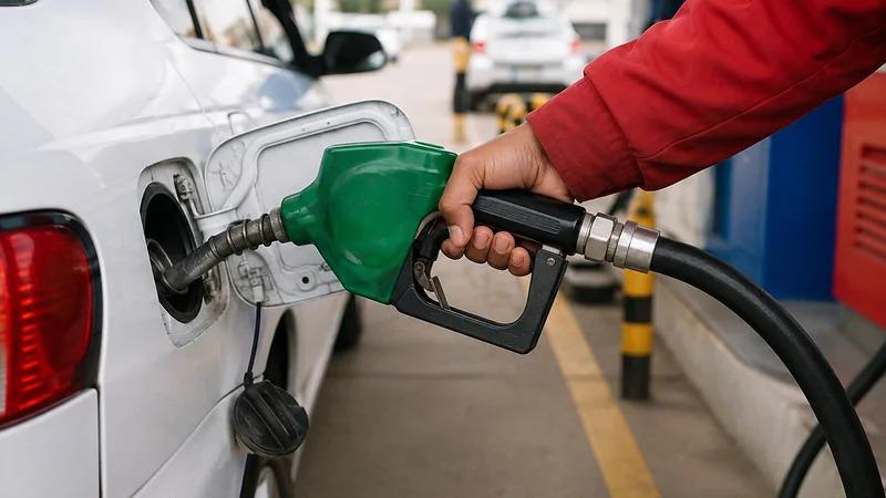 Un vehículo cargando combustible