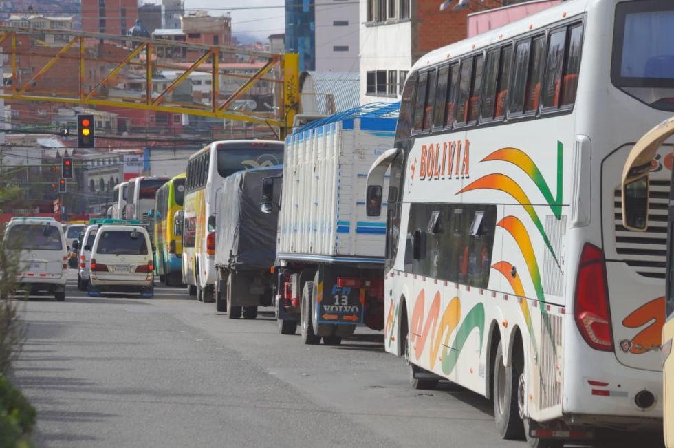 Fila de vehículos