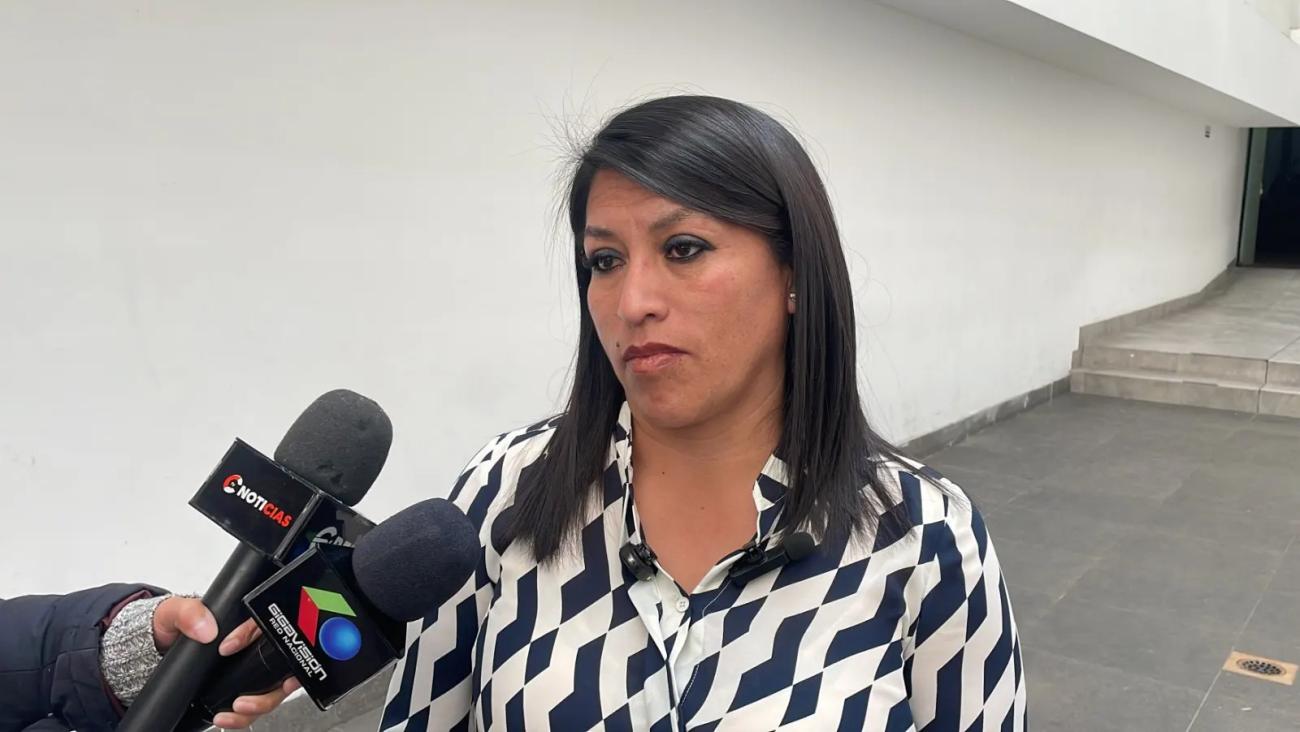 La diputada Arispe en conferencia de prensa