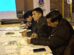 El alcalde de Oruro Iván Quispe (medio) durante una cumbre distrital