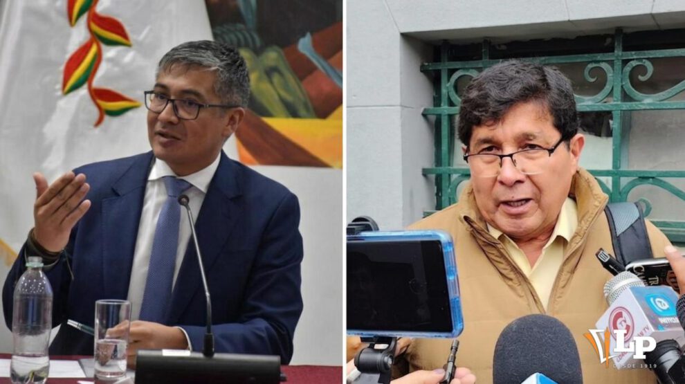 El ministro Espinoza (izq) y el senador Sánchez (der)