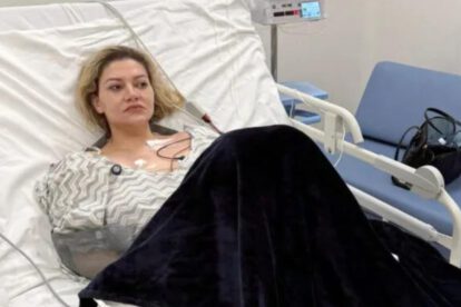 Nadia Beller dando una entrevista desde el hospital