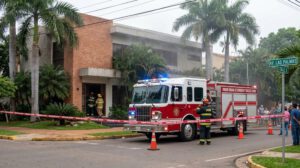 Efectivos de la UUBR atendieron la emergencia en la zona de Las Palmas.