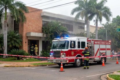 Efectivos de la UUBR atendieron la emergencia en la zona de Las Palmas.