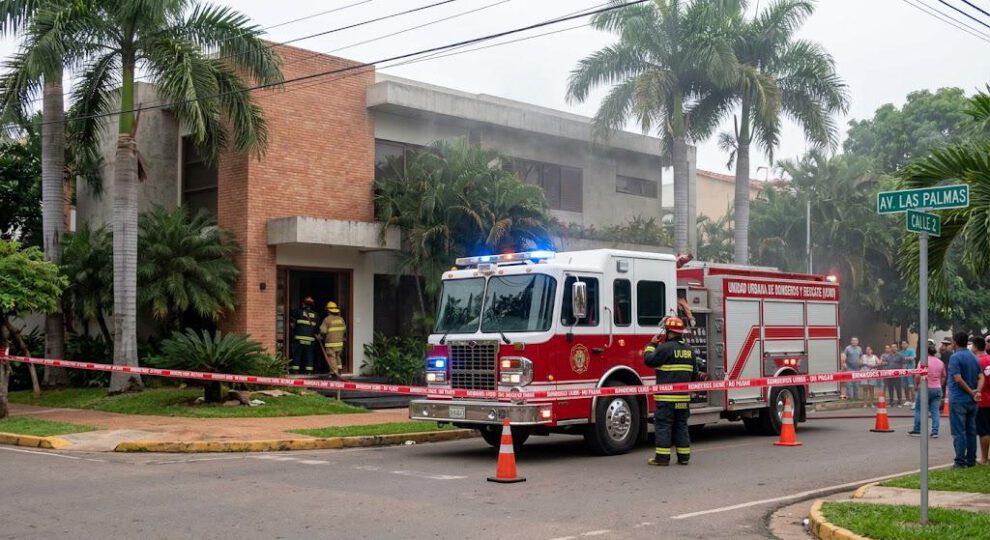 Efectivos de la UUBR atendieron la emergencia en la zona de Las Palmas.
