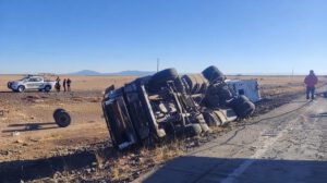 Escena del accidente de tracto camión
