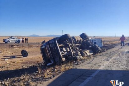 Escena del accidente de tracto camión