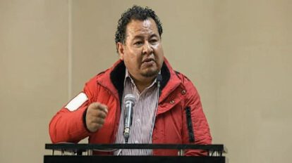 El dirigente de la Confederación Nacional de Gremiales de Bolivia, César Gonzáles