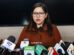 La diputada Claros en conferencia de prensa