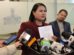 La senadora Pachacute en conferencia de prensa