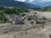 Vista aérea de viviendas dañadas en Trishuli Bazar tras una inundación repentina