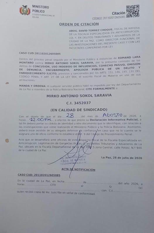 orden de citación
