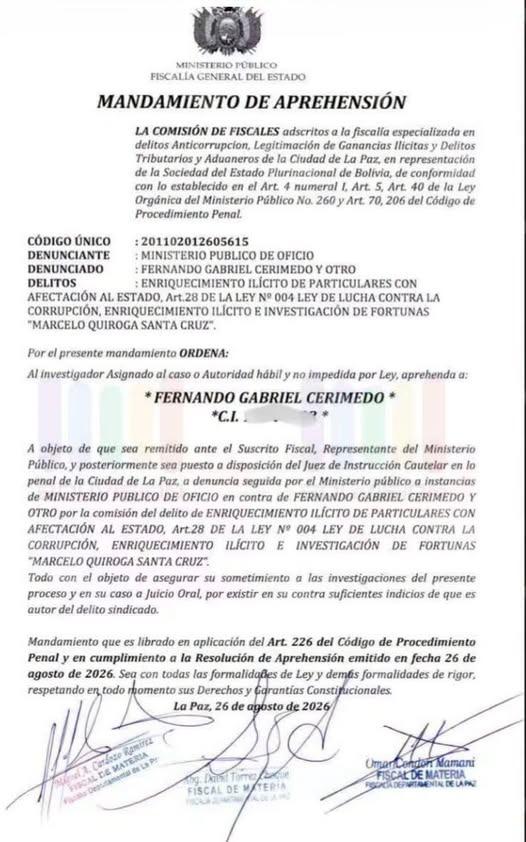 Mandamiento de aprehensión
