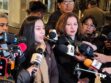 La diputadas Berrios y Anagua en conferencia de prensa