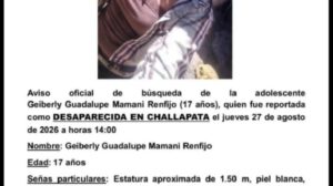 Imagen del aviso de extravío