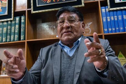 Lucio Gómez, dirigente de la Confederación de Choferes de Bolivia