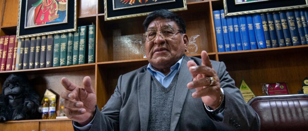 Lucio Gómez, dirigente de la Confederación de Choferes de Bolivia