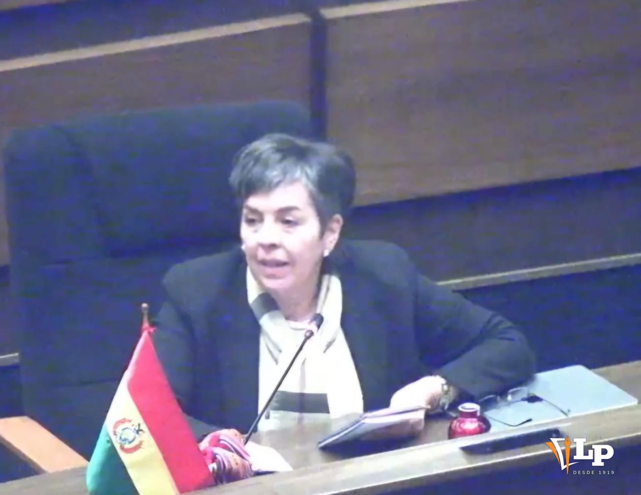 La diputada Requena en conferencia de prensa
