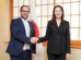 El viceministro de Comercio Exterior, Rodrigo Arce, durante su encuentro oficial con la viceministra parlamentaria de Asuntos Exteriores de Japón, Arfiya Eri.