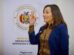 Cynthia Aramayo durante la toma de juramento de su nuevo cargo