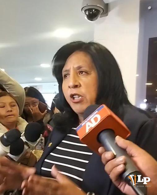 La diputada Bilbao en conferencia de prensa