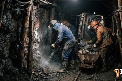 Trabajadores en una mina