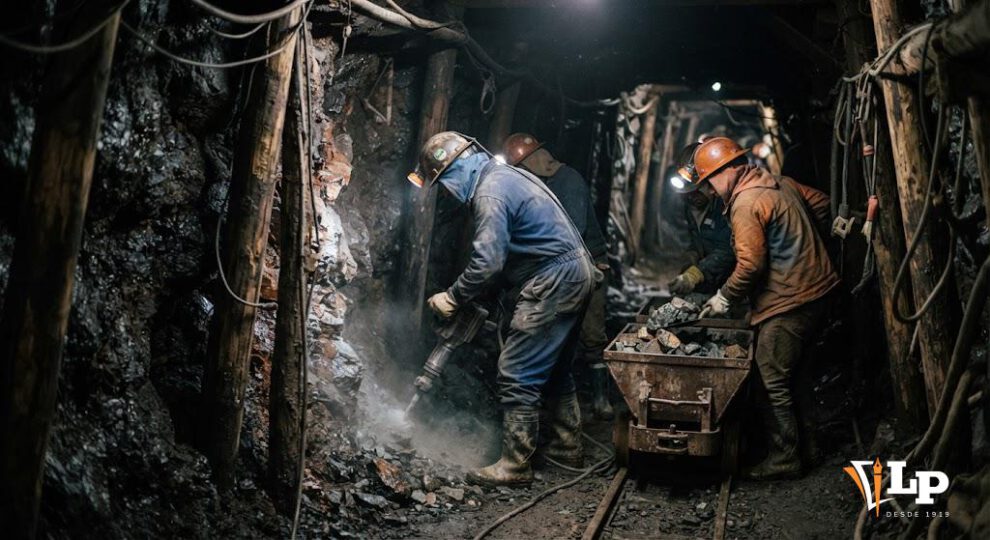 Trabajadores en una mina