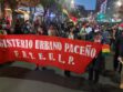 Un grupo de maestros de La Paz marchando