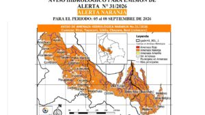 Aviso hidrológico del Senamhi.