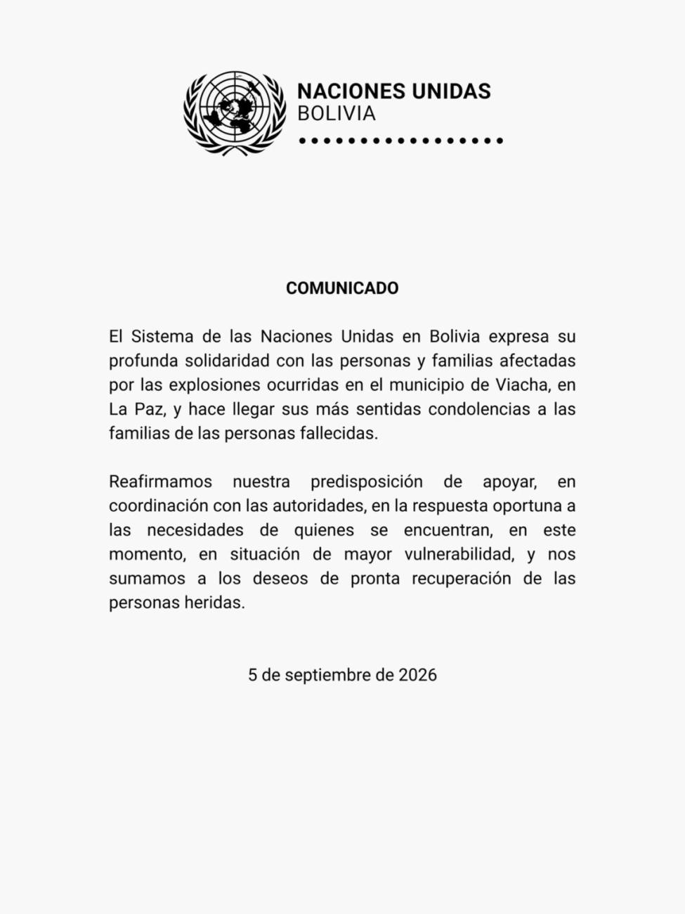 comunicado de las naciones unidas