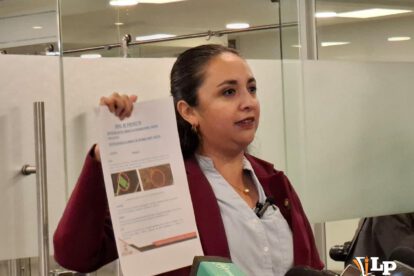 La diputada Vargas en conferencia de prensa