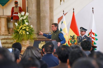 El Presidente Rodrigo Paz en un acto público