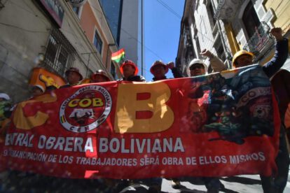 Una movilización anterior de la COB