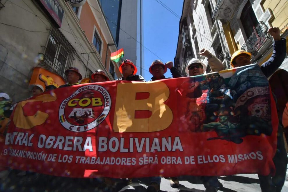 Una movilización anterior de la COB