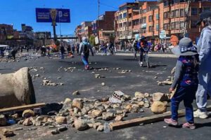 Un punto de bloqueo en El Alto