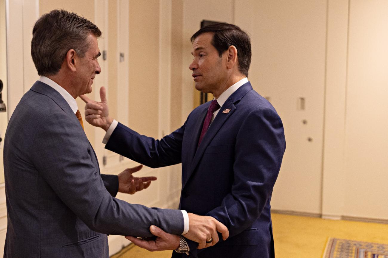 Paz está en Estados Unidos y sostuvo una reunión con Marco Rubio