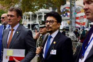 El presidente Rodrigo Paz en compañía del Ministro de la Presidencia en Nueva York