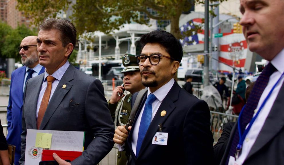 El presidente Rodrigo Paz en compañía del Ministro de la Presidencia en Nueva York