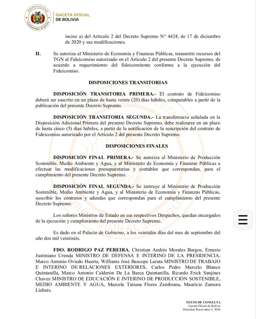 Decreto Supremo 5720