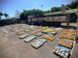 Camión secuestrado y los paquetes de marihuana