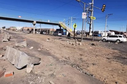 Un punto de bloqueo en El Alto