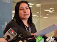 La senadora Guerrero en conferencia de prensa