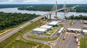 Proyección digital de lo que será el puente que unirá Guayaramerín (Bolivia) y Guajará-Mirim (Brasil).